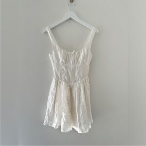 REFORMATION Daria White Linen Mini Dress 2
